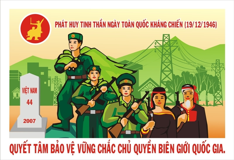 Tranh cổ động kỷ niệm Ngày toàn quốc kháng chiến (nguồn: Cục Văn hóa cơ sở).