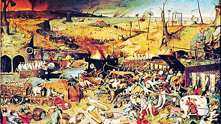 Một bức tranh mô tả sự hoành hành của bệnh dịch hạch tại châu Âu. Ảnh: NATIONAL GEOGRAPHIC