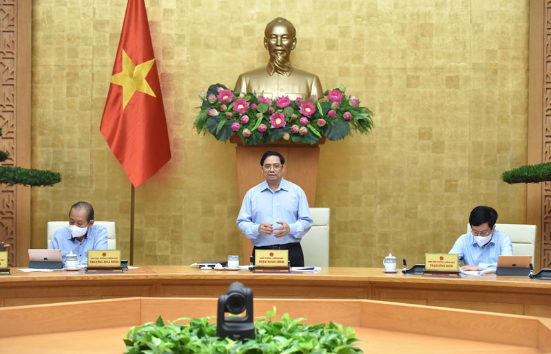 Thủ tướng Phạm Minh Chính phát biểu tại phiên họp. (Ảnh: TRẦN HẢI)