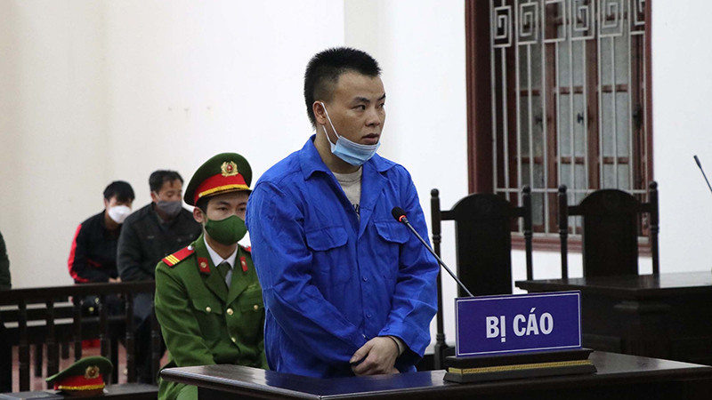 Đối tượng Khà A Chồng tại phiên tòa. 