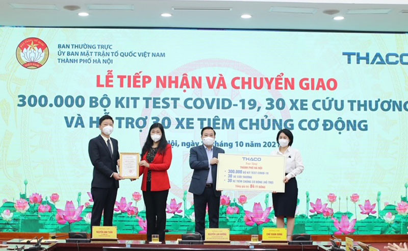 TP Hà Nội tiếp nhận ủng hộ của Công ty cổ phần ô-tô Trường Hải (THACO).