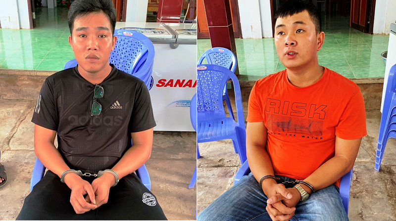 Hai đối tượng đã bị lực lượng công an bắt giữ.