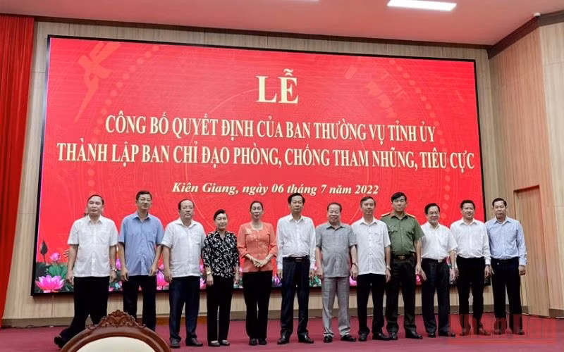 Ban Chỉ đạo Chỉ đạo phòng, chống tham nhũng, tiêu cực tỉnh Kiên Giang ra mắt. 