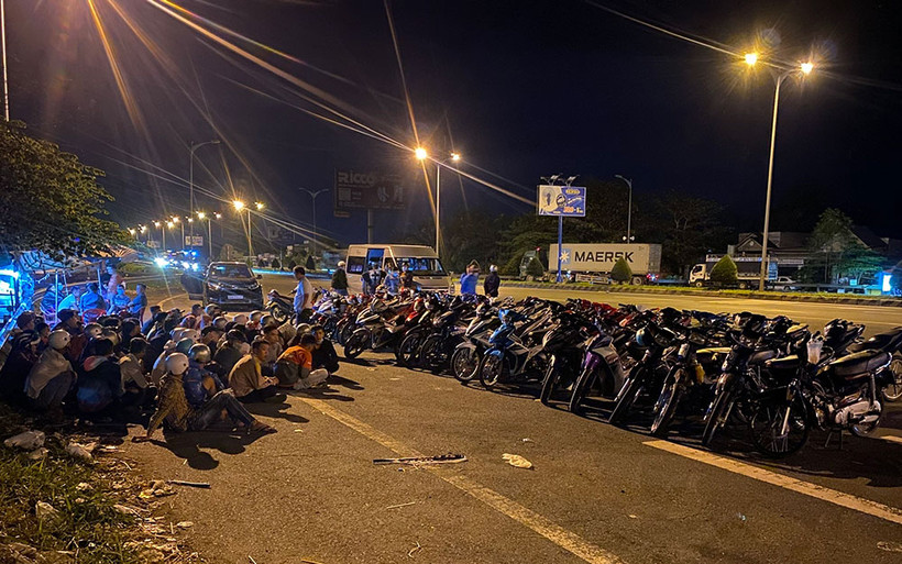 Phương tiện đua xe bị tạm giữ.