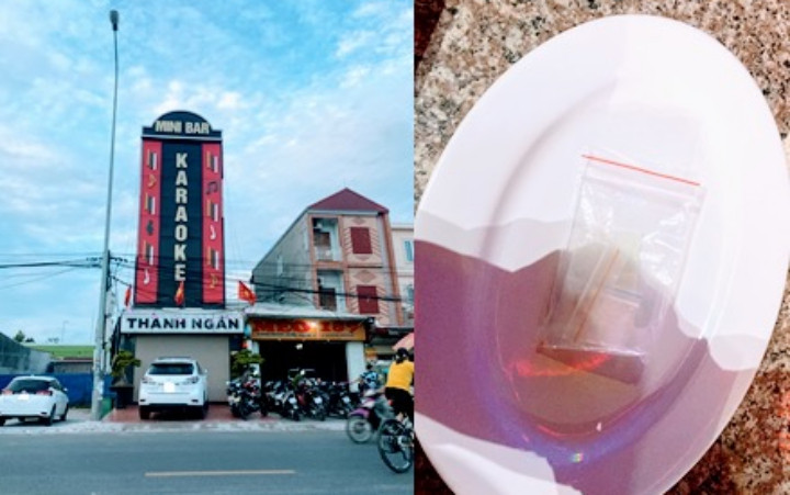 Quán karaoke Thành Ngân cùng số ma túy thu giữ. (Ảnh: Công an cung cấp)
