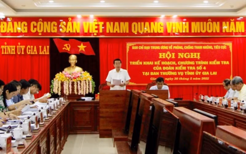 Buổi làm việc của Đoàn Kiểm tra số 4 Ban Chỉ đạo Trung ương về phòng, chống tham nhũng, tiêu cực với Ban Thường vụ Tỉnh ủy Gia Lai.