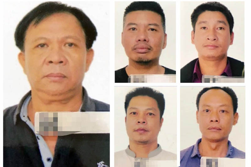 Bị can Lương Ngọc Tuyển (bìa trái) và một số đối tượng trong vụ án