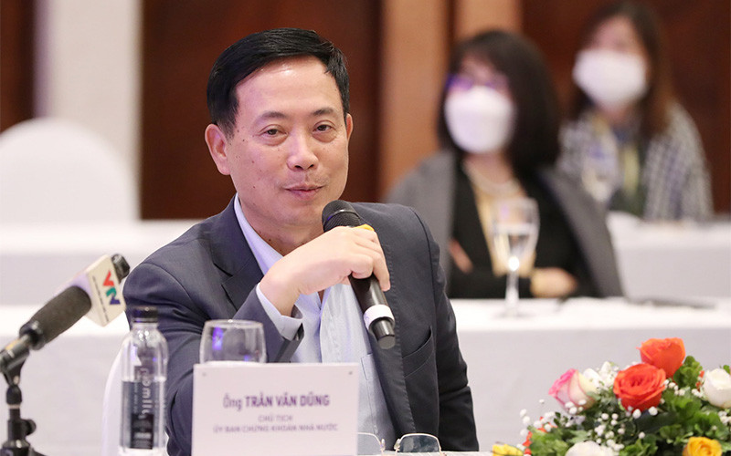 Chủ tịch Ủy ban Chứng khoán Nhà nước Trần Văn Dũng. (Ảnh: Câu lạc bộ Nhà báo Chứng khoán)