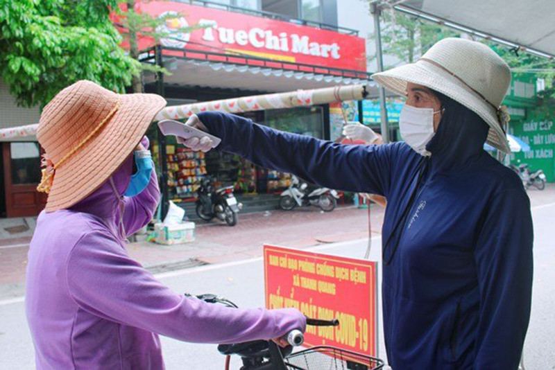 Chốt kiểm dịch tại xã Thanh Quang, huyện Nam Sách.