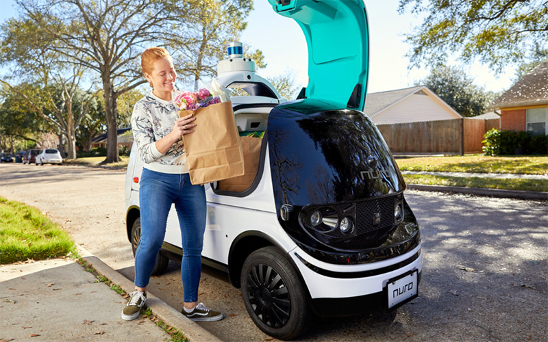 Chiếc xe tự lái R2 do Nuro sản xuất để phục vụ giao hàng. Ảnh Nuro