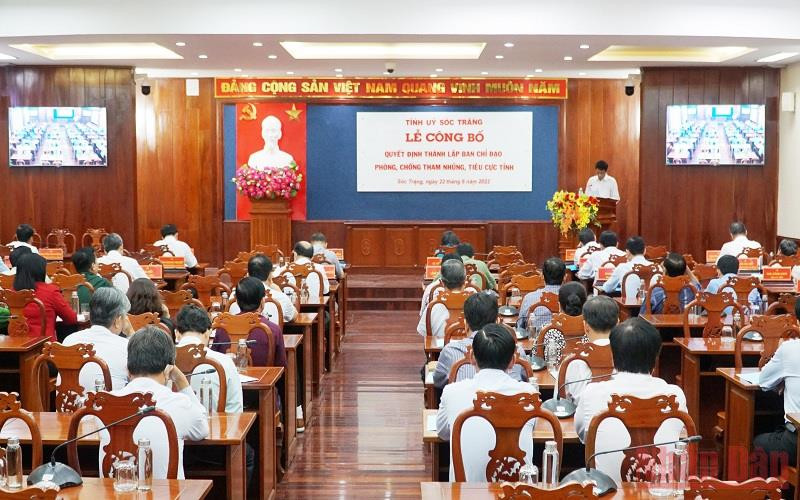 Công bố quyết định thành lập Ban Chỉ đạo phòng, chống tham nhũng tỉnh Sóc Trăng.