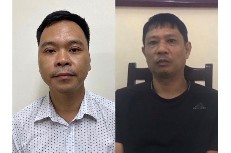 Hai đối tượng vừa bị khởi tố vì liên quan đến vụ án xảy ra tại Công ty Nhật Cường.