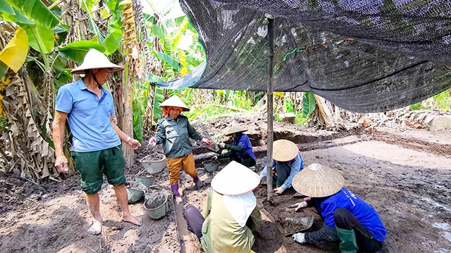 Hố khai quật khảo cổ lần thứ 10 ở Vườn Chuối.
