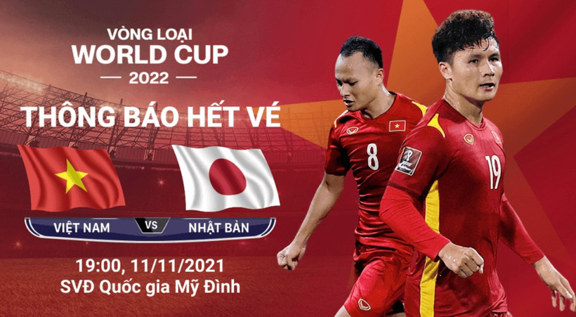 Thông báo hết vé trận Việt Nam gặp Nhật Bản ngày 11/11. 