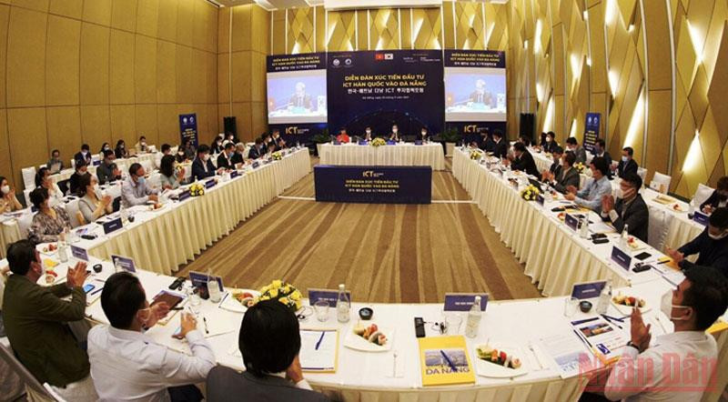 Diễn đàn Xúc tiến đầu tư ICT Hàn Quốc vào Đà Nẵng tại đầu cầu TP Đà Nẵng.