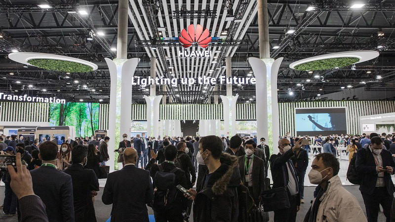 Gian trưng bày của Huawei tại Triển lãm di động toàn cầu (MWC) năm 2022 tại Barcelona, Tây Ban Nha. Ảnh: Huawei