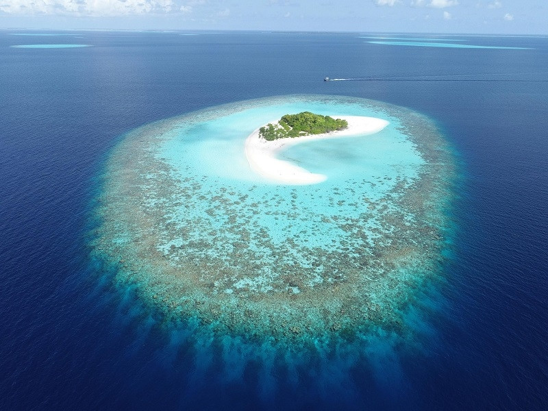 Quần đảo Maldives nằm trong số những hòn đảo có thể bị ảnh hưởng bởi sự gia tăng toàn cầu của mực nước biển. Ảnh: Đại học Plymouth.
