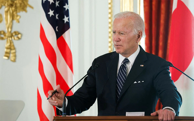 Tổng thống Mỹ Joe Biden trong cuộc họp báo chung với Thủ tướng Nhật Bản Kishida Fumio tại Tokyo ngày 23/5. (Ảnh: Reuters)