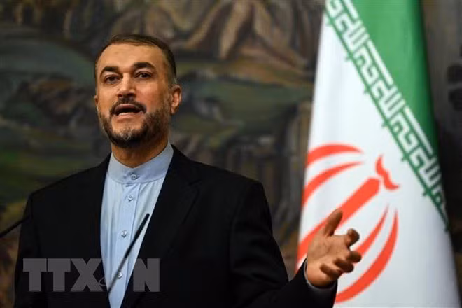 Ngoại trưởng Iran Hossein Amir-Abdollahian tại cuộc họp báo ở Moskva, Nga, ngày 6/10/2021. (Ảnh: AFP/TTXVN)