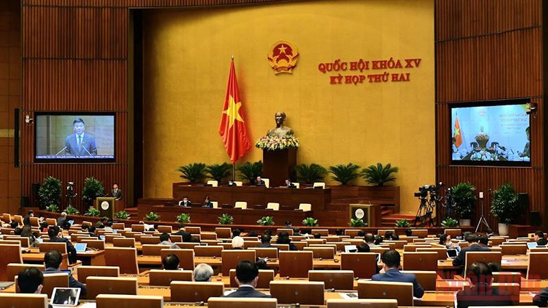 Quang cảnh phiên làm việc, ngày 23/10, của Quốc hội. 