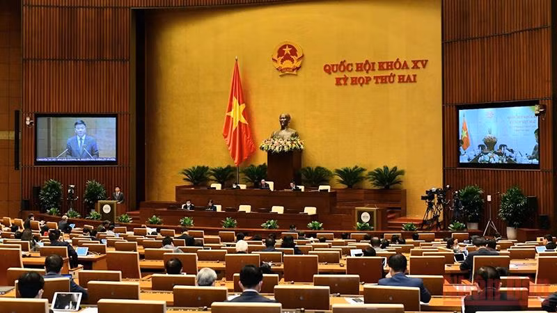 Quang cảnh phiên làm việc, ngày 23/10, của Quốc hội. 