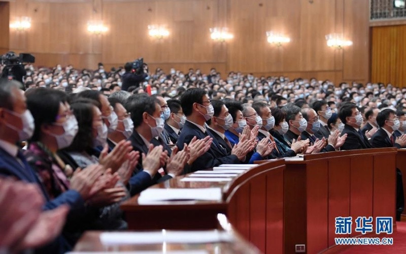 Các đại biểu tham dự lễ bế mạc tại Đại lễ đường nhân dân. (Ảnh: Tân Hoa xã)