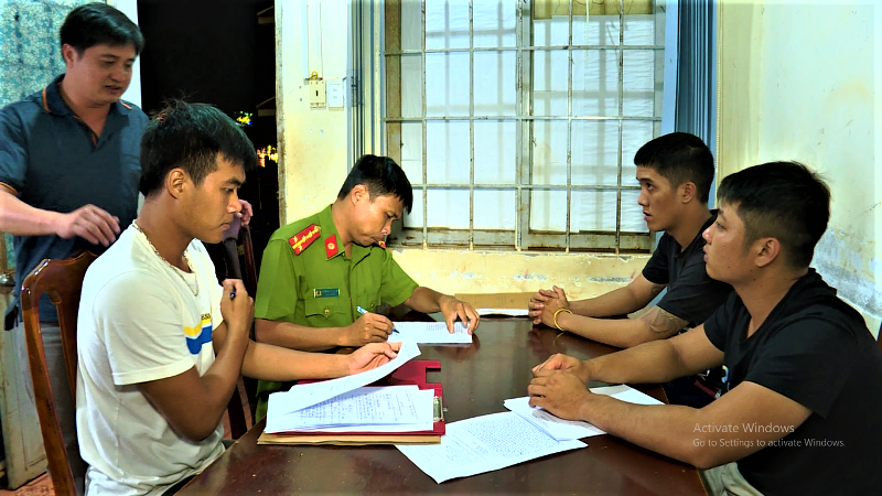 Các đối tượng tại Cơ quan công an TP Buôn Ma Thuột.