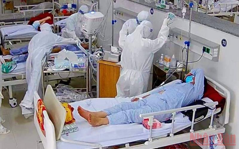 Khu điều trị bệnh nhân Covid-19 tầng 3 ở Bệnh viện hữu nghị Việt Nam-Cuba Đồng Hới.