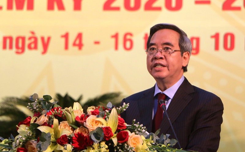 Đồng chí Nguyễn Văn Bình, Ủy viên Bộ Chính trị, Bí thư T.Ư Đảng, Trưởng Ban Kinh tế T.Ư phát biểu chỉ đạo đại hội.