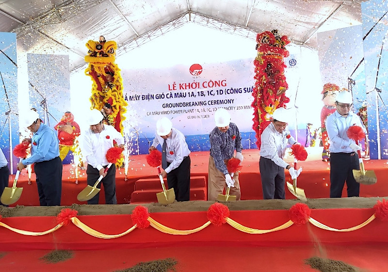 Nghi thức khởi công Dự án Nhà máy điện gió Cà Mau 1.