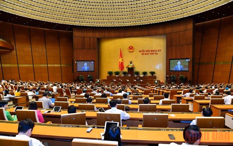 Quang cảnh phiên họp Quốc hội tại Hội trường Diên Hồng, ngày 6/6. (Ảnh: THỦY NGUYÊN)