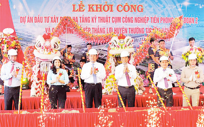 Lễ khởi công Cụm công nghiệp Tiền Phong giai đoạn 2 trên địa bàn huyện Thường Tín (Hà Nội).