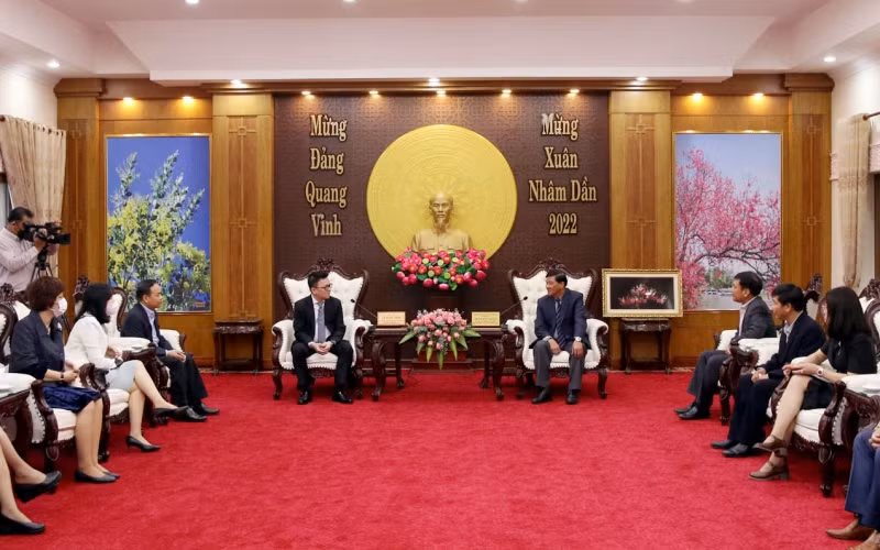 Quang cảnh buổi thăm và làm việc tại Tỉnh ủy Lâm Đồng.