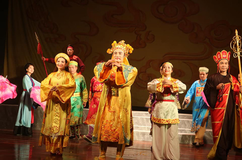 Một tiết mục của Nhà hát chèo Hà Nội.