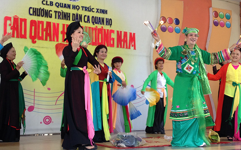 Buổi sinh hoạt Câu lạc bộ Quan họ trúc xinh do Cung Văn hóa lao động TP Hồ Chí Minh tổ chức.
