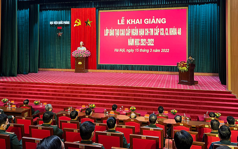 Quang cảnh buổi lễ khai giảng.