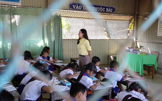 Lớp học ở xã Vĩnh Hội Đông, huyện An Phú, An Giang.