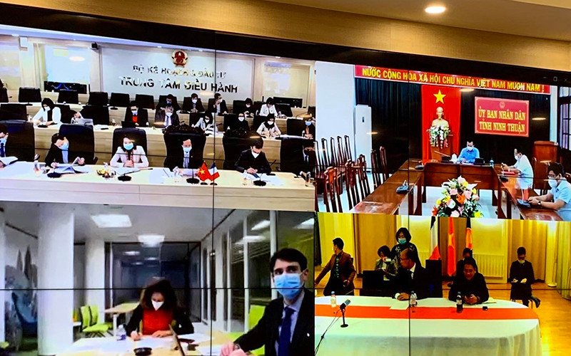 Lần đầu tiên Đối thoại cấp cao kinh tế Việt Nam-Pháp được tổ chức theo hình thức trực tuyến. 