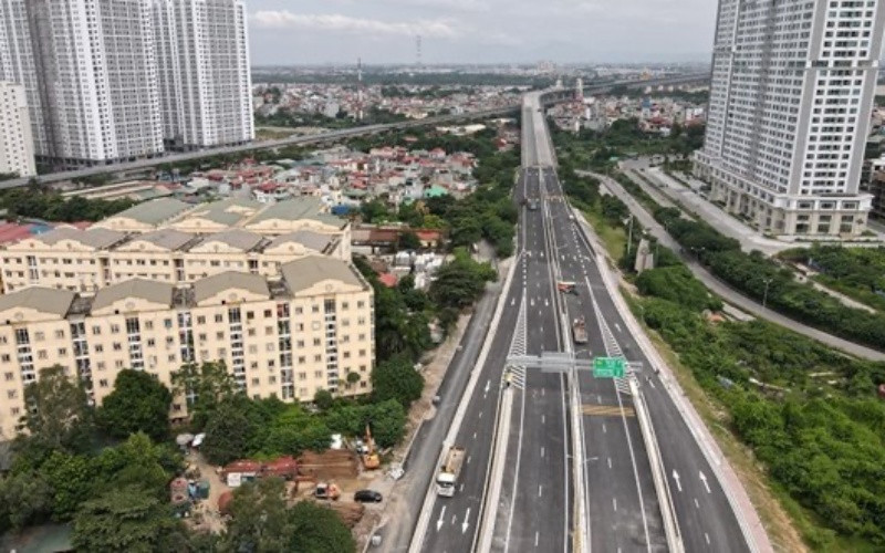 Đường Vành đai 3 trên cao đoạn Mai Dịch-Nam Thăng Long.