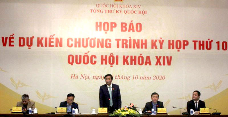 Họp báo thông tin dự kiến chương trình kỳ họp thứ 10, Quốc hội khóa XIV.
