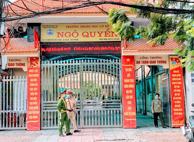 Trường THCS Ngô Quyền, nơi được cho là xảy ra tình trạng lạm thu đang được các cơ quan pháp luật điều tra, xử lý.