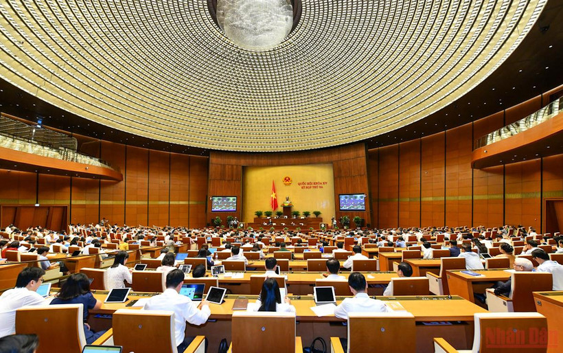 Các đại biểu tại phiên thảo luận của Quốc hội ngày 31/5. (Ảnh: NGUYÊN KHOA)