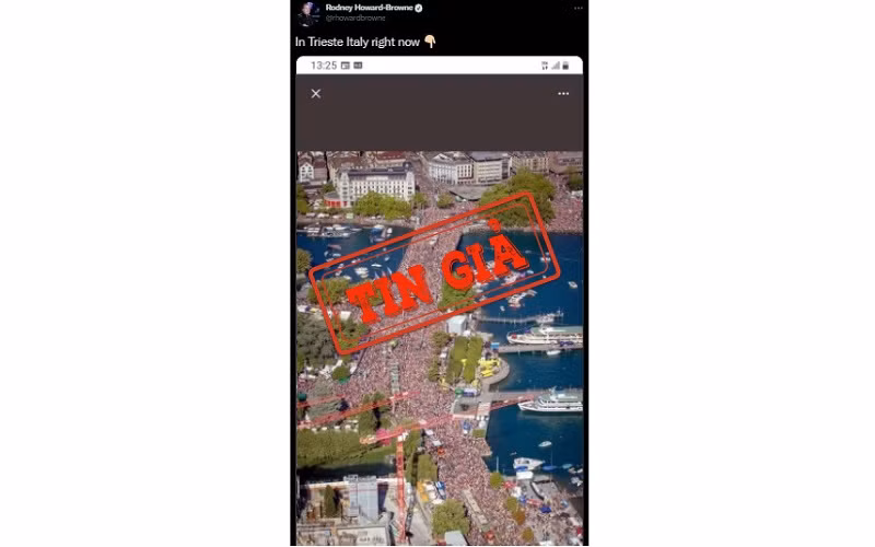 Ảnh chụp màn hình bài đăng với bức ảnh bị chú thích sai.