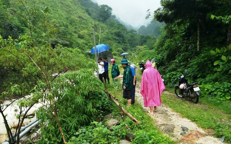 Hiện trường nơi ông Nguyễn Văn Khâm bị lũ ống cuốn mất tích, ở huyện Văn Bàn, tỉnh Lào Cai.
