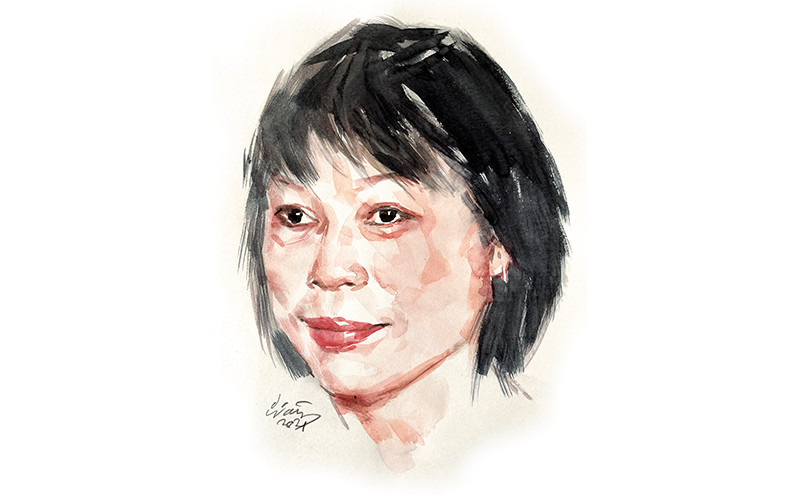 Ký họa chân dung PGS,TS Nguyễn Thị Minh Thái của họa sĩ Đỗ Hoàng Tường.