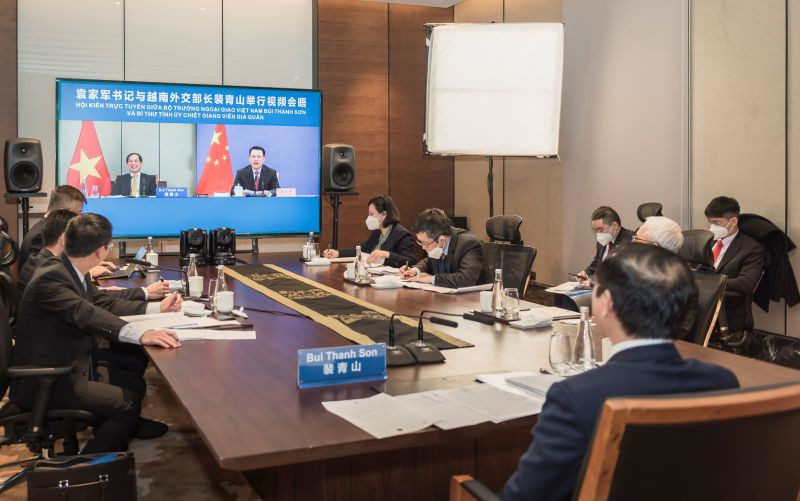Bộ trưởng Ngoại giao Bùi Thanh Sơn hội kiến Bí thư Tỉnh ủy Chiết Giang (Trung Quốc) . Ảnh Bộ Ngoại giao
