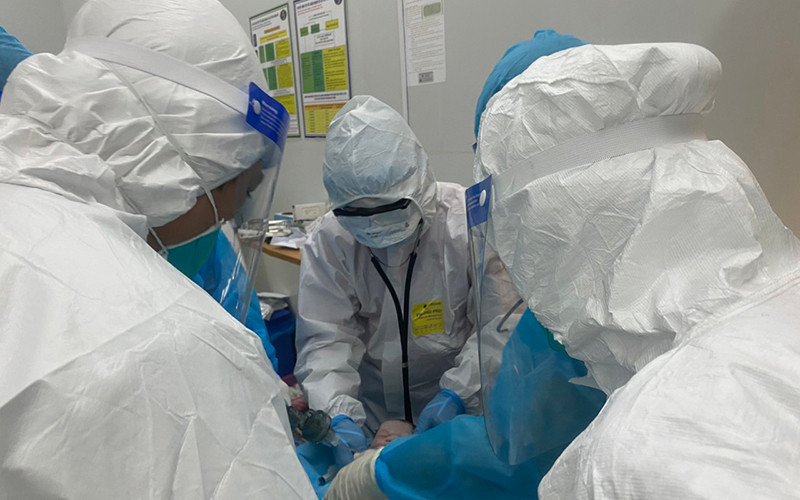 Hai em bé chào đời an toàn dù mẹ mắc suy hô hấp nặng do nhiễm SARS-CoV-2. 