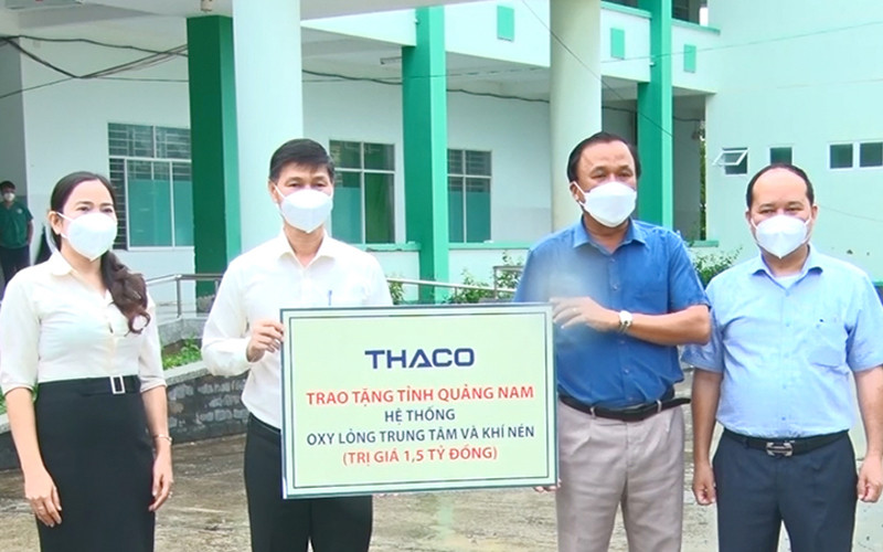 Quảng Nam tiếp nhận hệ thống oxy lỏng trung tâm và khí nén do THACO tài trợ.