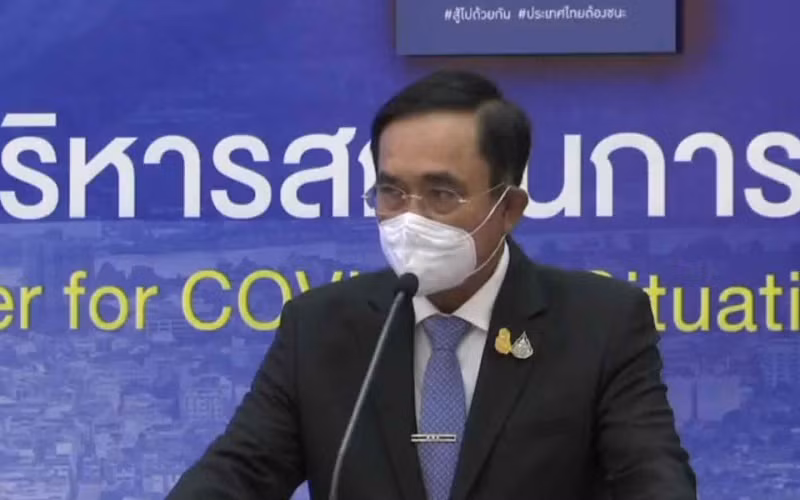 Thủ tướng Thái Lan Prayut Chan-o-cha tại buổi họp báo.