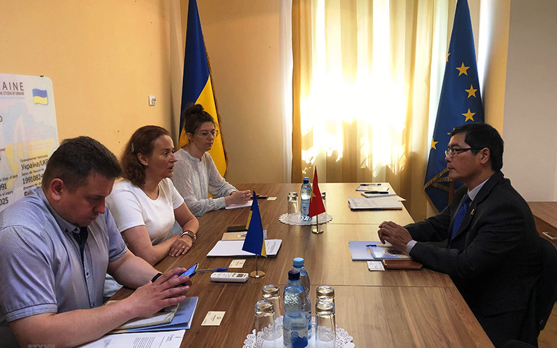 Toàn cảnh buổi làm việc. (Ảnh do Đại sứ quán Việt Nam tại Ukraine cung cấp)